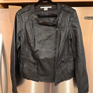 Rezrekshn by Esther Chen ruffle 100% leather jacket